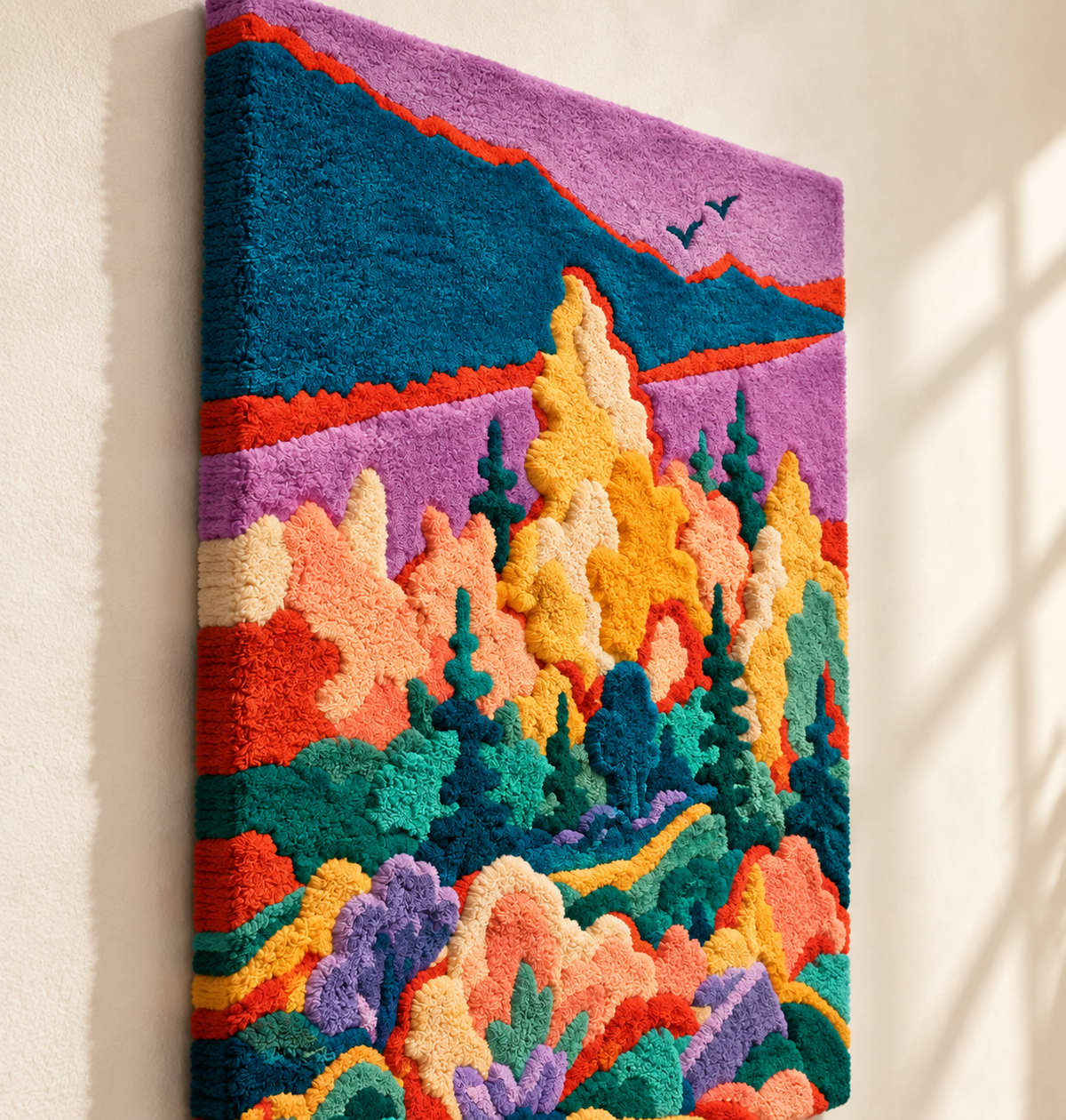 Violet Sky Golden Forest — angled relief view