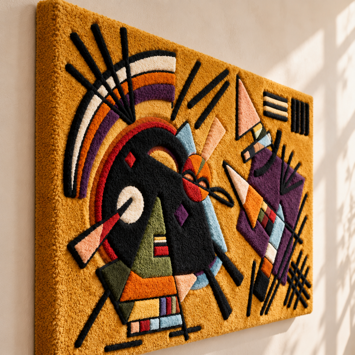 Black and Violet by Wassily Kandinsky — angled relief view
