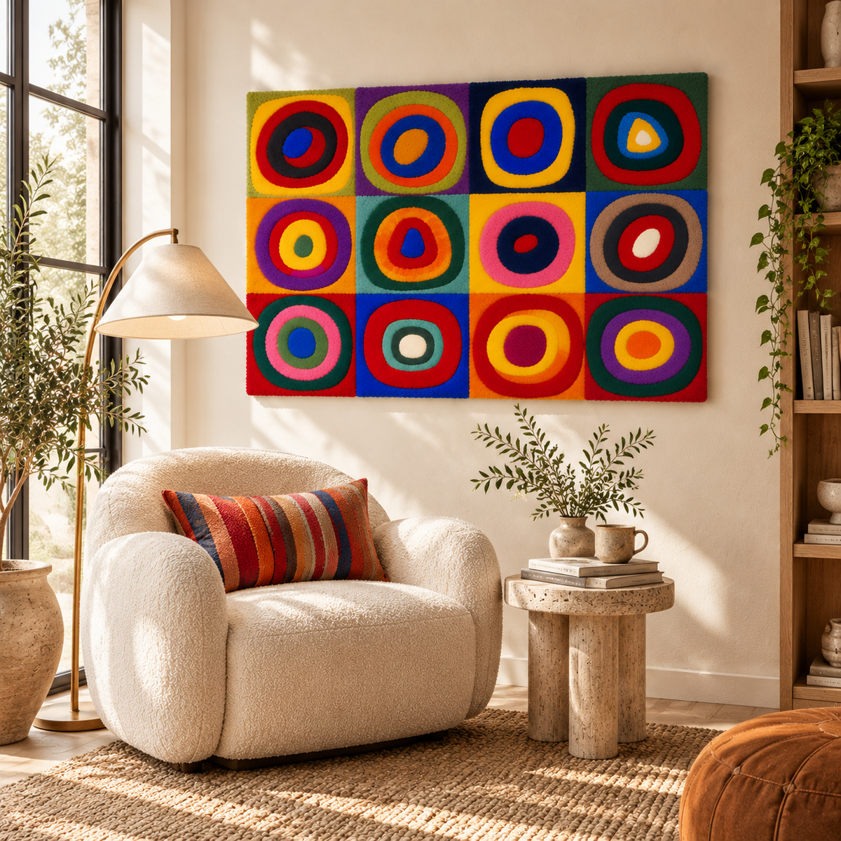 Color Study: Squares with Concentric Circles by Wassily Kandinsky — room setting