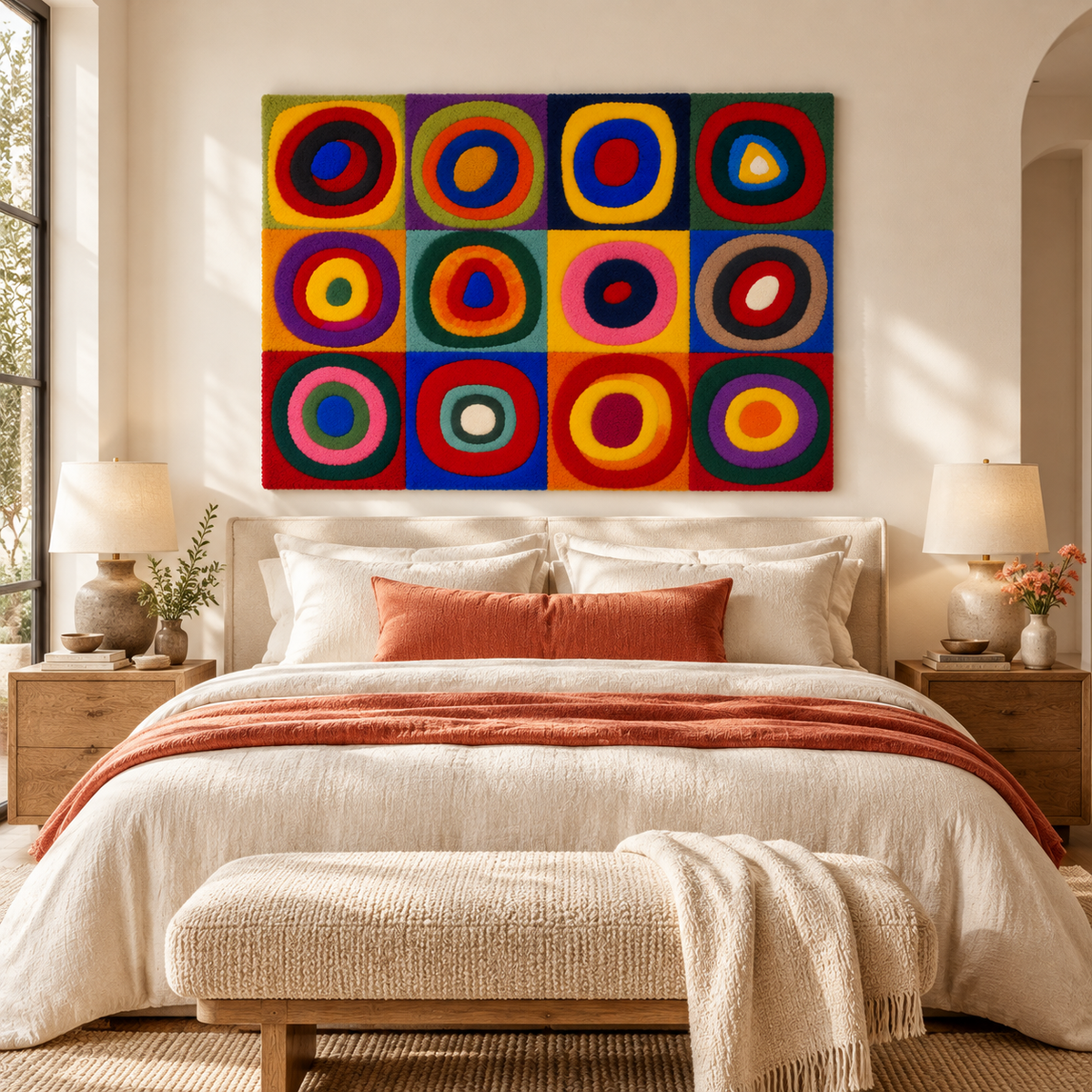 Color Study: Squares with Concentric Circles by Wassily Kandinsky — room setting