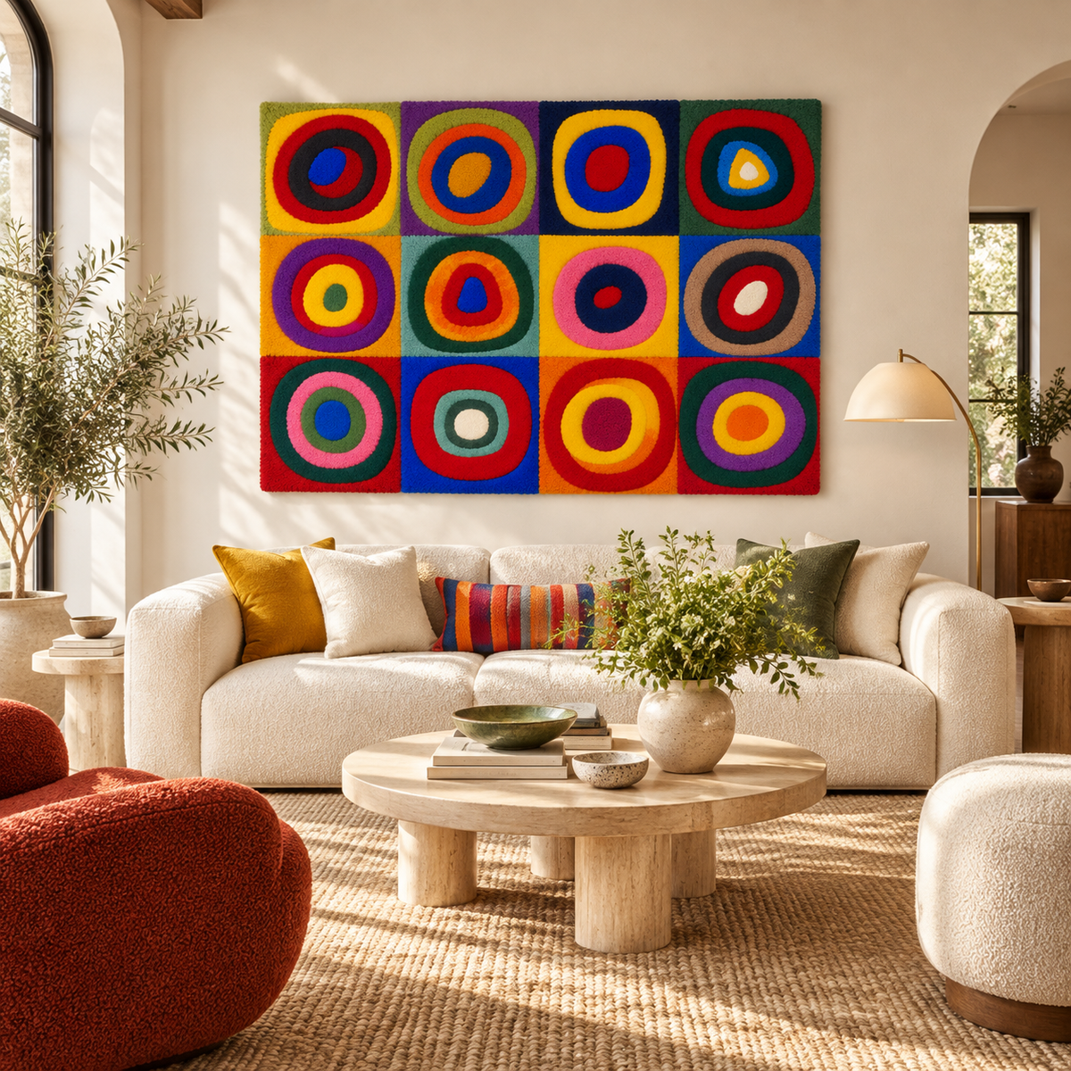 Color Study: Squares with Concentric Circles by Wassily Kandinsky — room setting