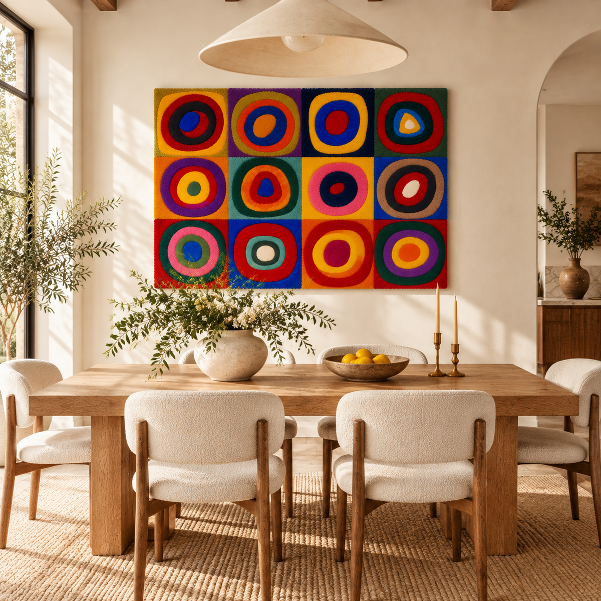 Color Study: Squares with Concentric Circles by Wassily Kandinsky — room setting