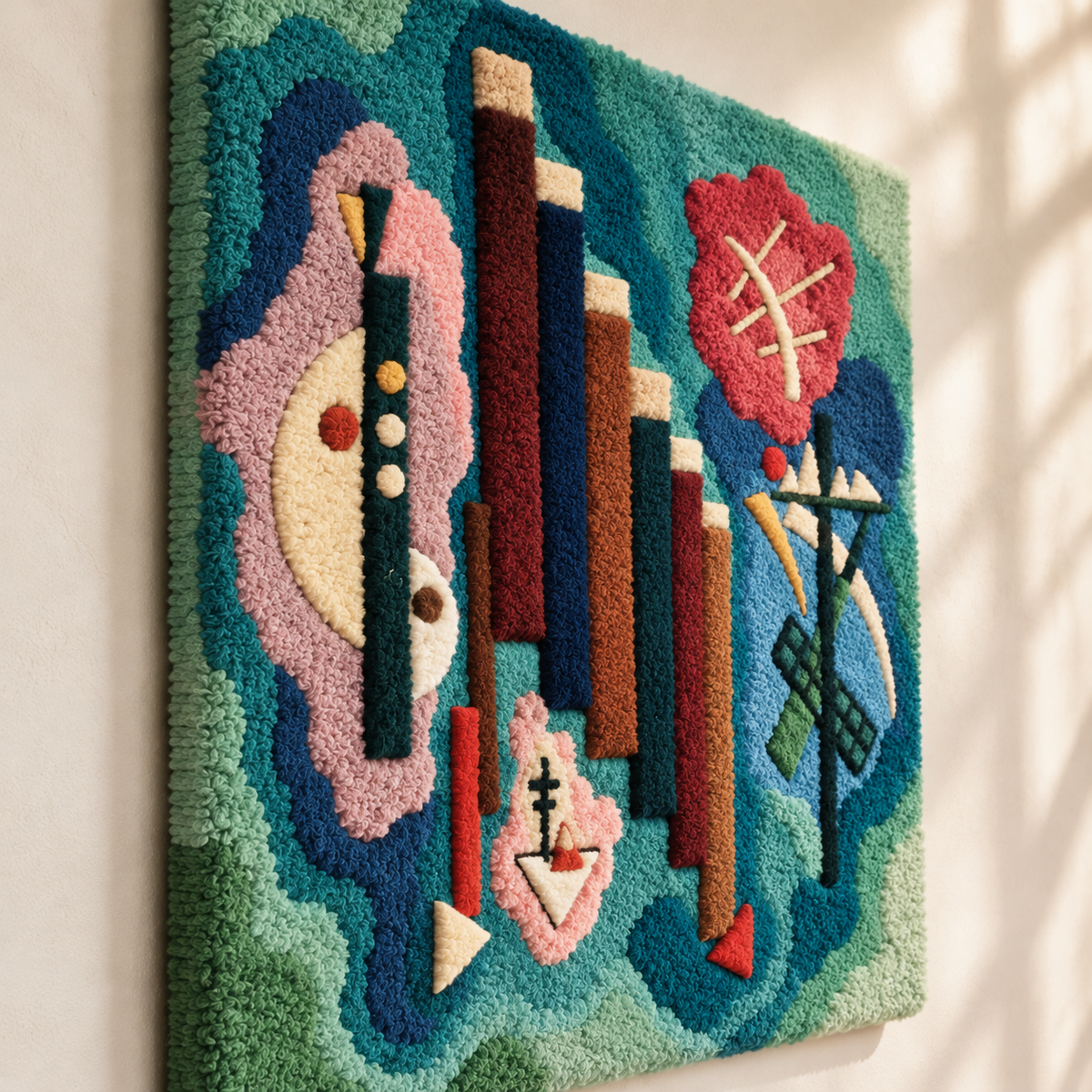 Downwards by Wassily Kandinsky — angled relief view