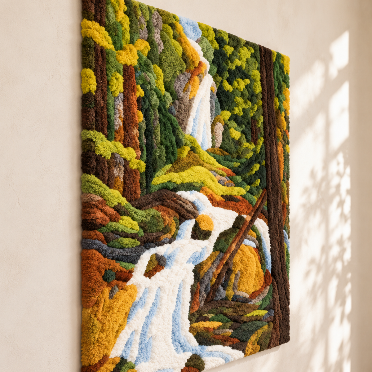 Kochel Waterfall I by Wassily Kandinsky — angled relief view
