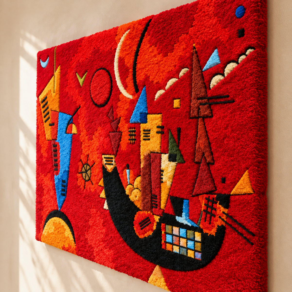Mit und Gegen by Wassily Kandinsky — angled relief view