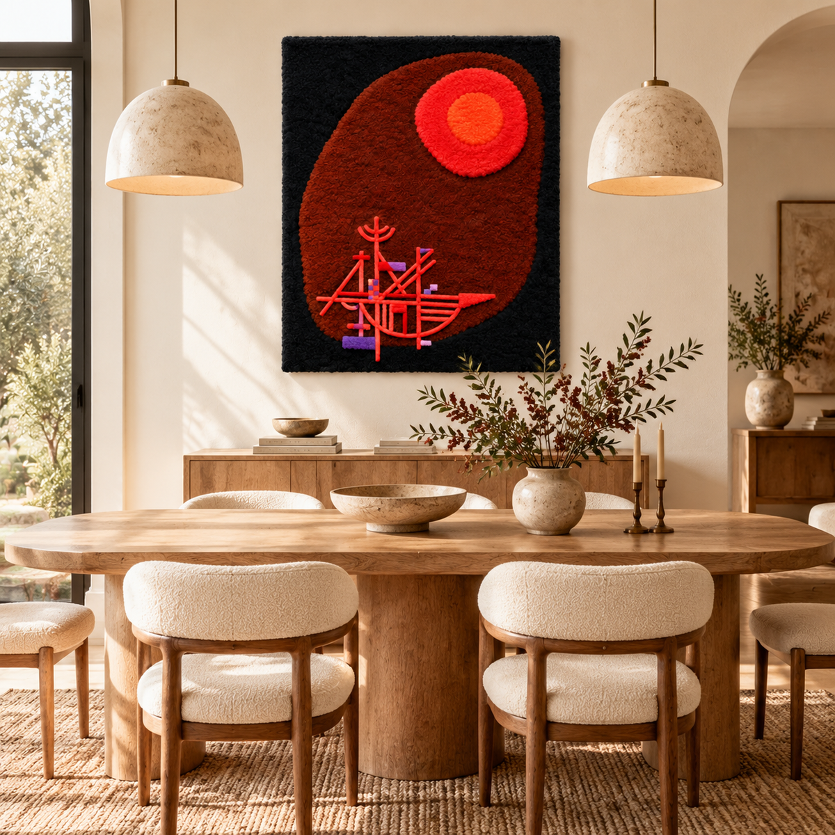 Red Sun and Ship by Wassily Kandinsky — room setting