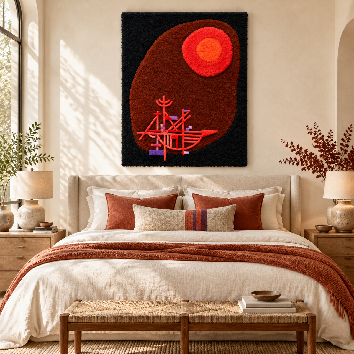 Red Sun and Ship by Wassily Kandinsky — room setting