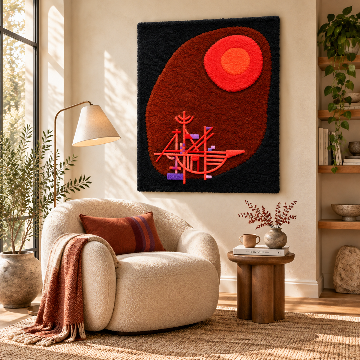 Red Sun and Ship by Wassily Kandinsky — room setting