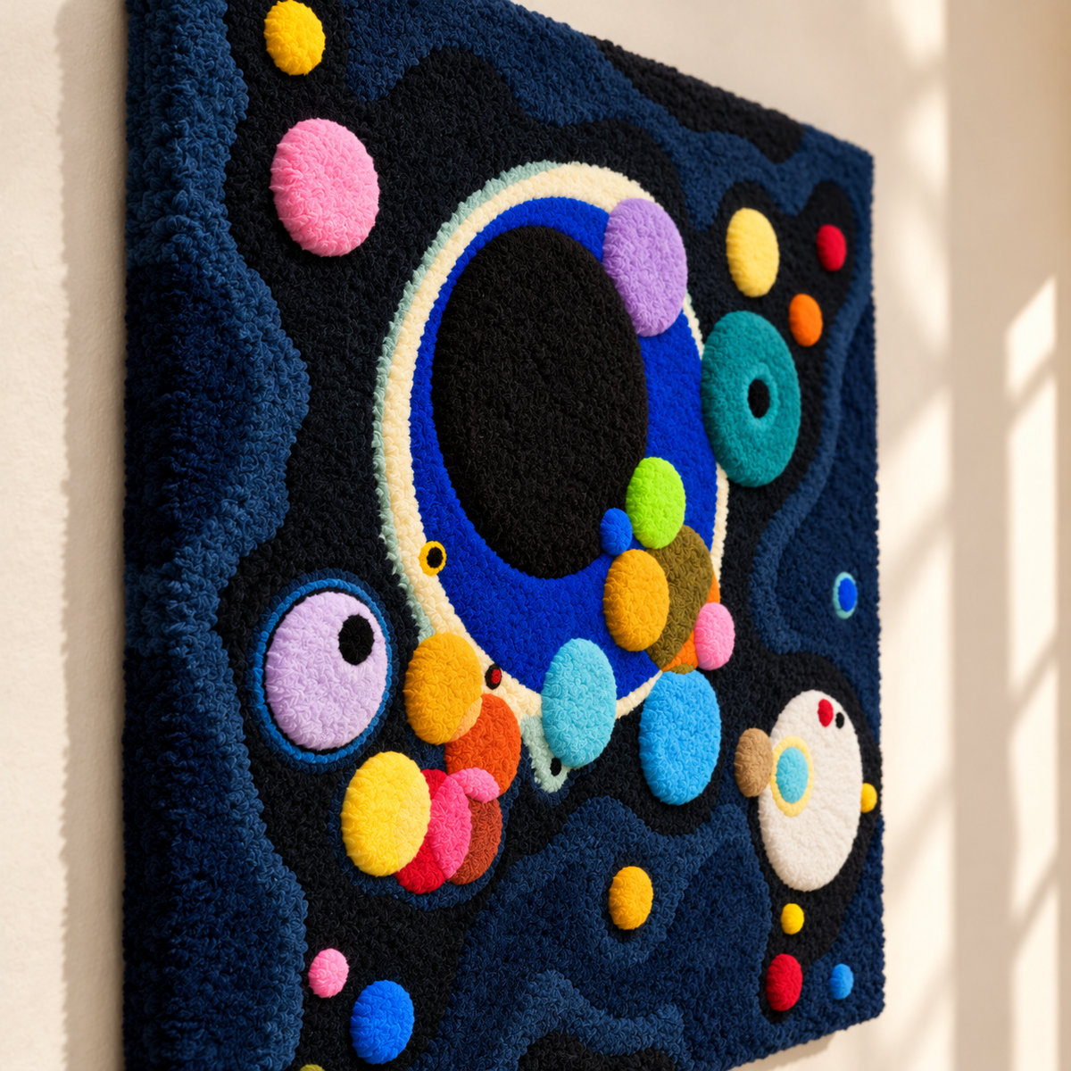 Several Circles by Wassily Kandinsky — angled relief view