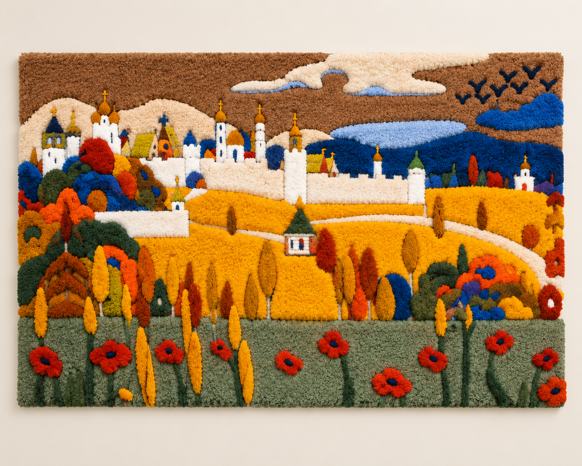 Walled City in Autumn Landscape by Wassily Kandinsky — front product view [product-light]