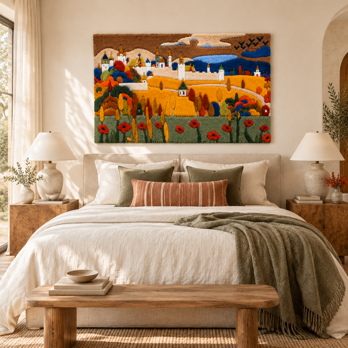 Walled City in Autumn Landscape by Wassily Kandinsky — room setting