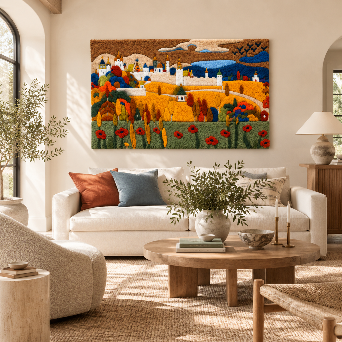 Walled City in Autumn Landscape by Wassily Kandinsky — room setting