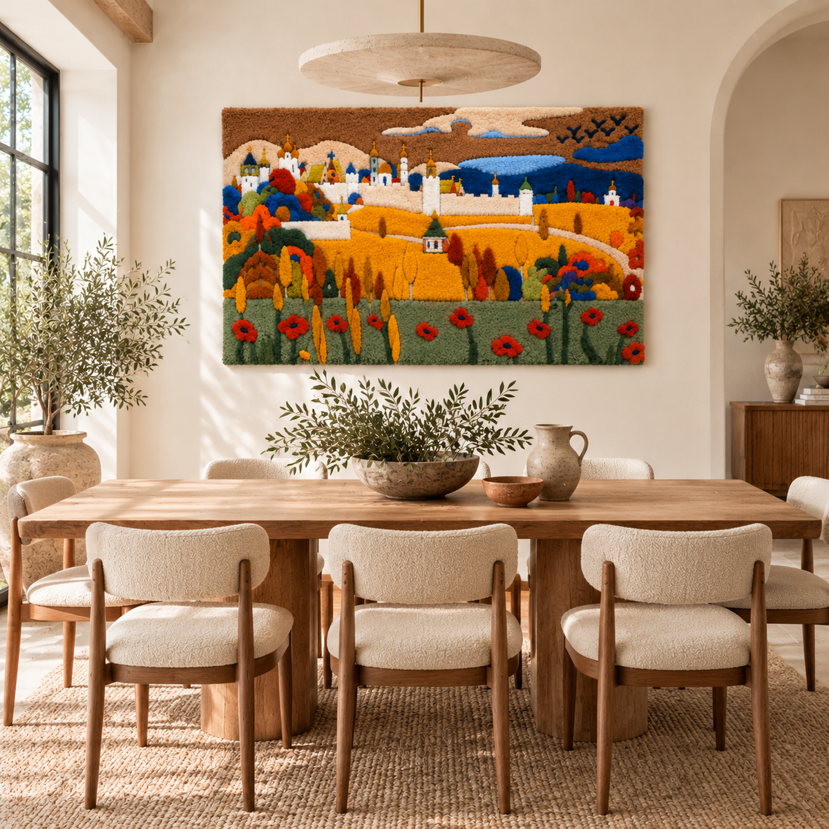 Walled City in Autumn Landscape by Wassily Kandinsky — room setting