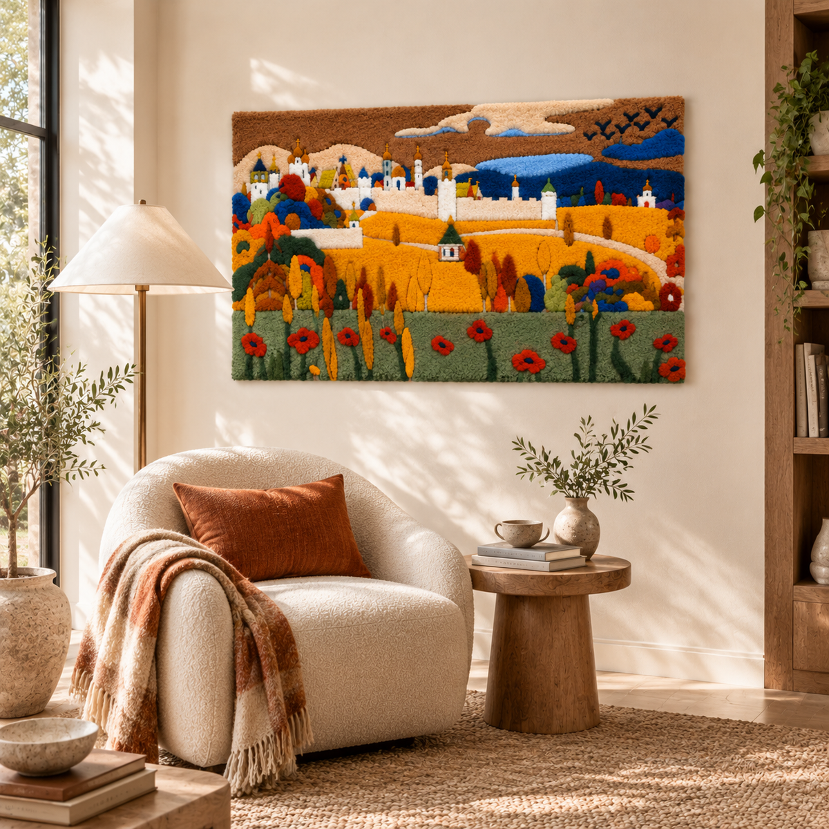 Walled City in Autumn Landscape by Wassily Kandinsky — room setting