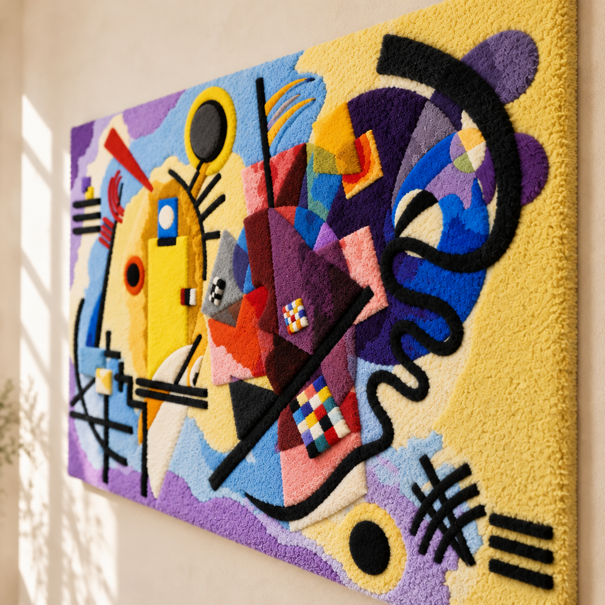 Yellow-Red-Blue by Wassily Kandinsky — angled relief view