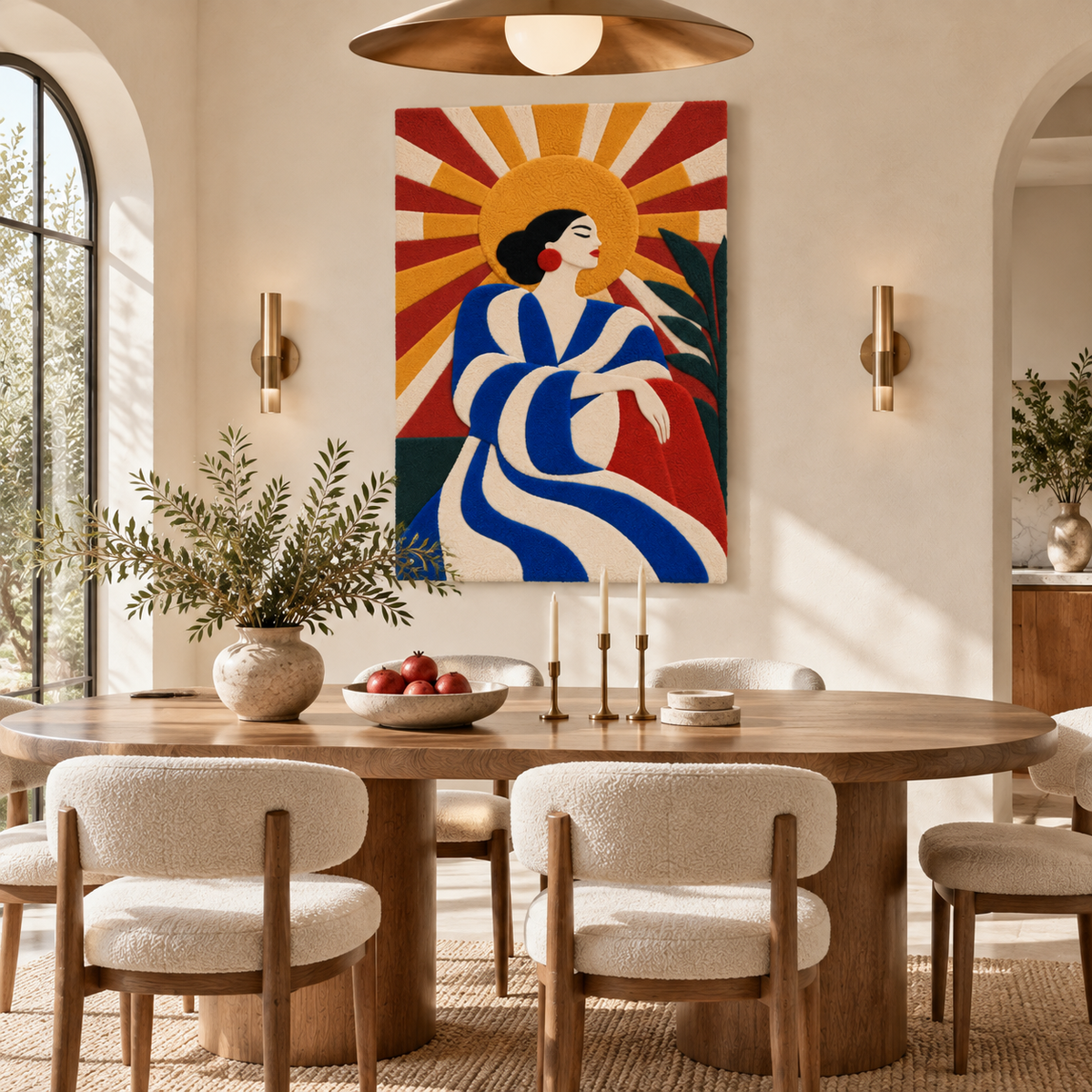 Woman Beneath the Golden Rays — room setting