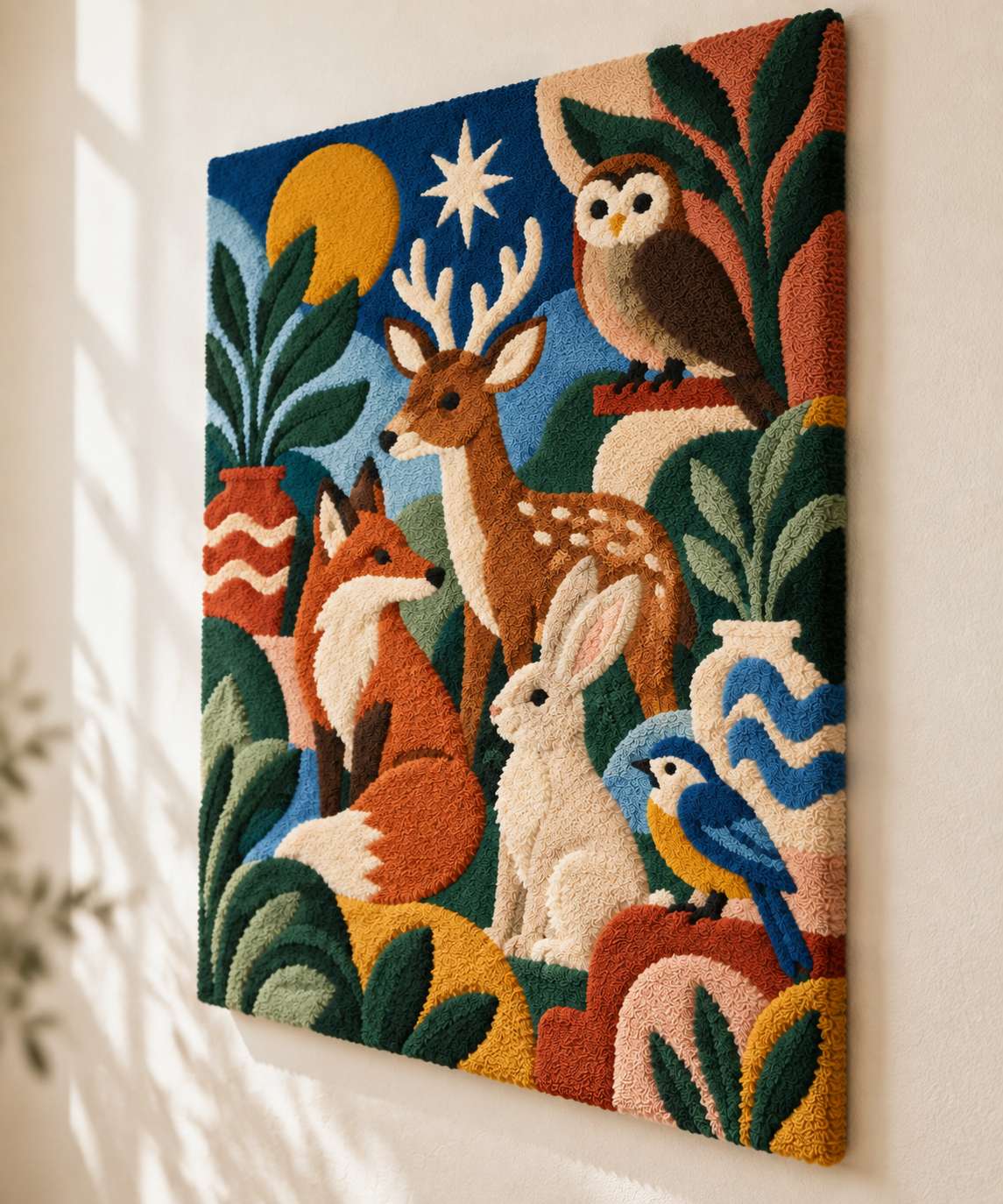 Woodland Moon Gathering — angled relief view